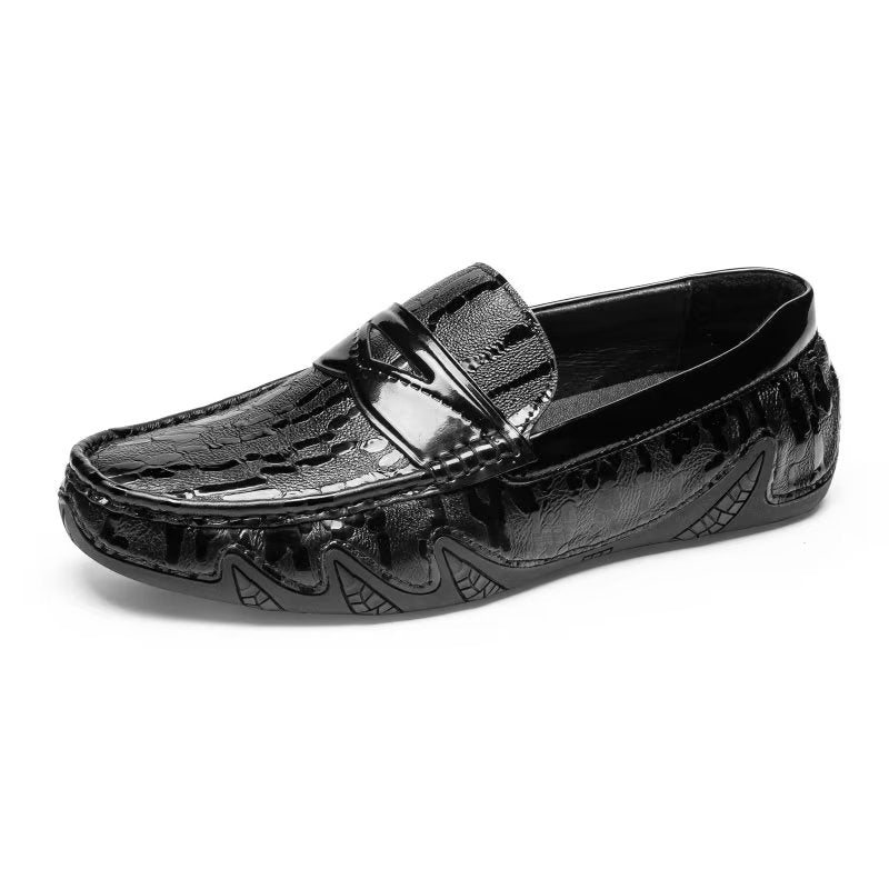 Miesten Housut Croc Pattern Elegant Slip On Loafers - Musta