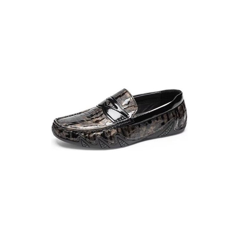 Miesten Housut Croc Pattern Elegant Slip On Loafers - Kahvi