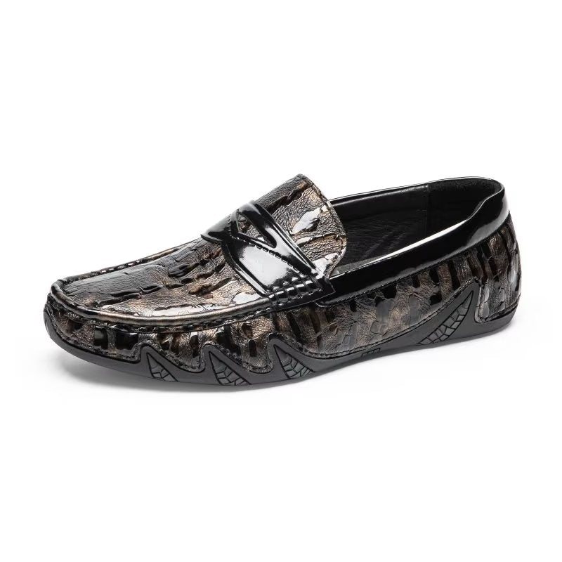 Miesten Housut Croc Pattern Elegant Slip On Loafers - Kahvi