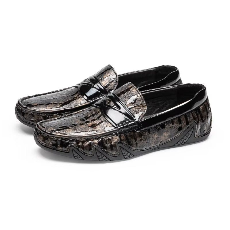 Miesten Housut Croc Pattern Elegant Slip On Loafers - Kahvi