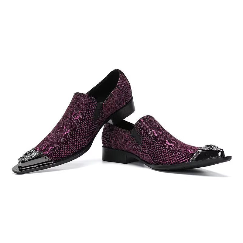 Miesten Juhlakengät Aidosta Nahasta Valmistetut Smart Slip-on -mekkokengät - Violetti