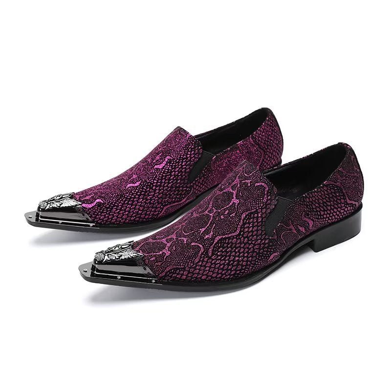 Miesten Juhlakengät Aidosta Nahasta Valmistetut Smart Slip-on -mekkokengät - Violetti