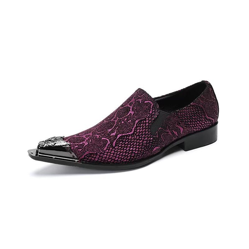 Miesten Juhlakengät Aidosta Nahasta Valmistetut Smart Slip-on -mekkokengät - Violetti