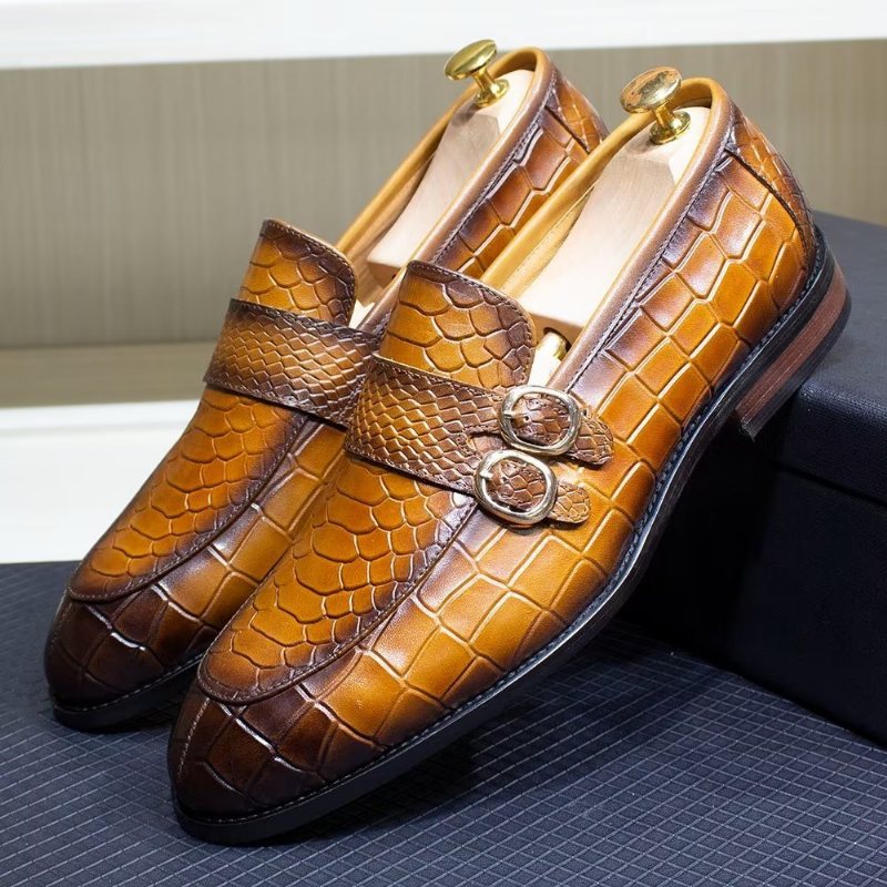 Miesten Juhlakengät Aito Nahka Elegantti Crocformal Classic Brogues - Ruskea