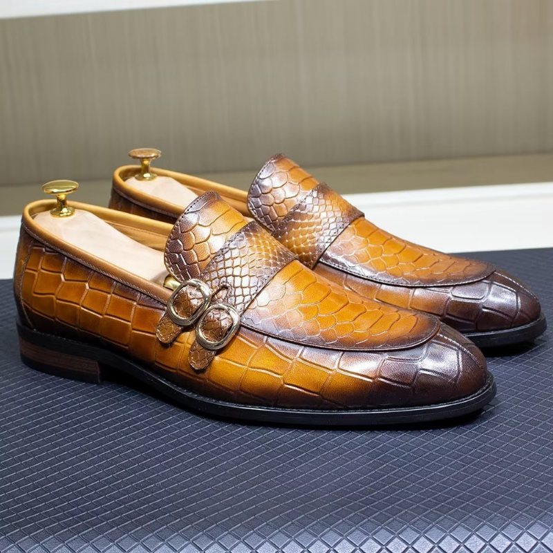 Miesten Juhlakengät Aito Nahka Elegantti Crocformal Classic Brogues - Ruskea