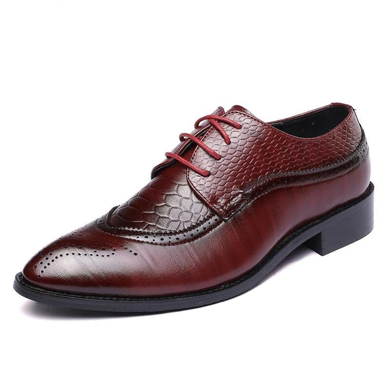 Miesten Juhlakengät Alligator Luxury -nauhalliset Brogue-mekkokengät