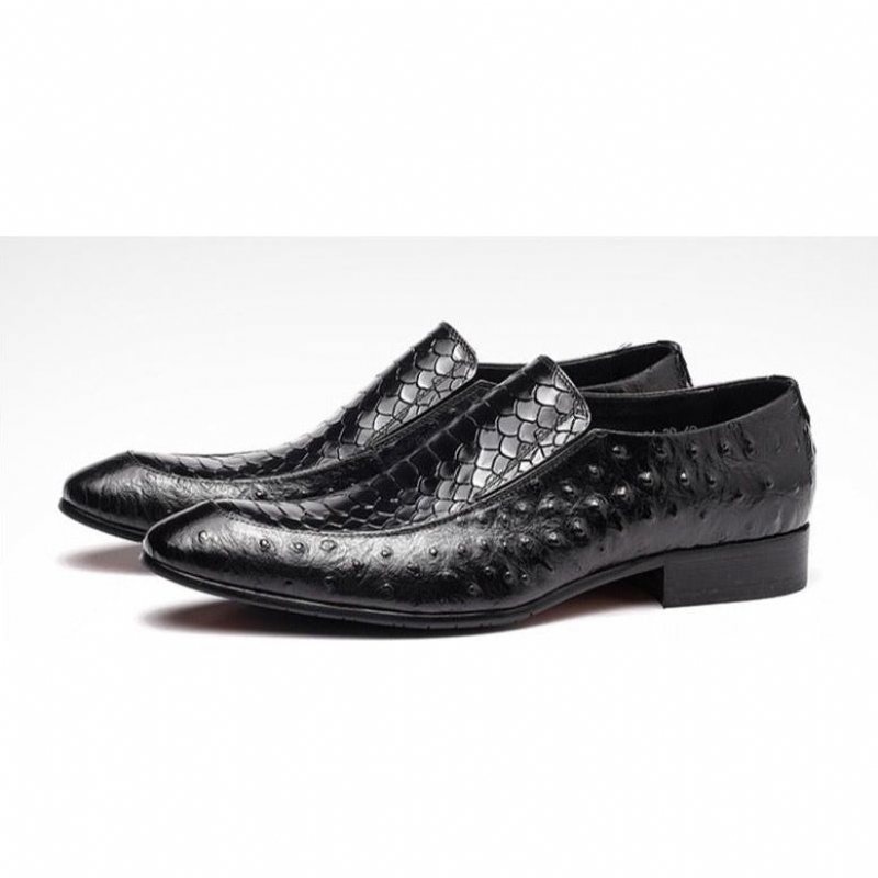 Miesten Juhlakengät Croc Texture Nahka Slip-on Oxford Brogues