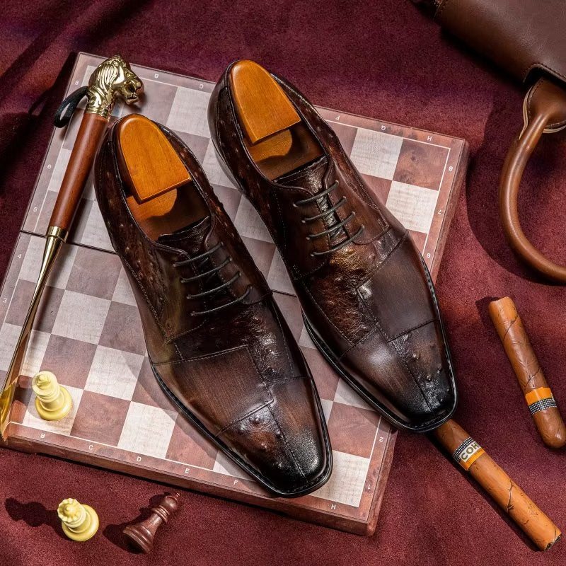 Miesten Juhlakengät Exotic Texture Formal Derbies -mekkokengät - Kahvi