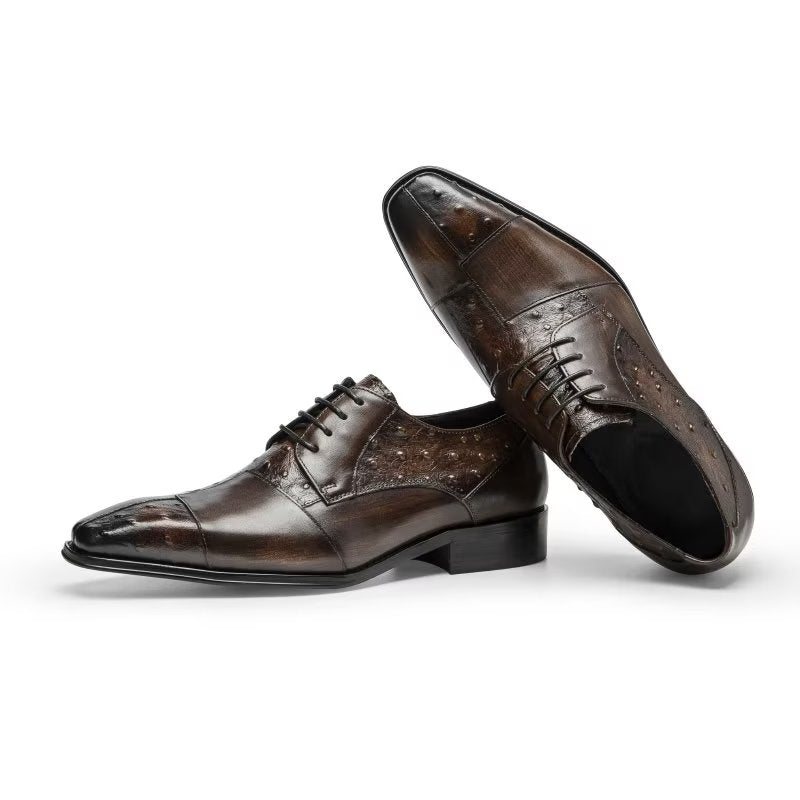 Miesten Juhlakengät Exotic Texture Formal Derbies -mekkokengät - Kahvi