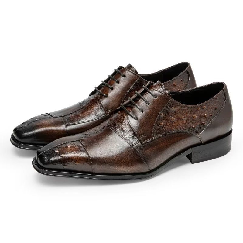 Miesten Juhlakengät Exotic Texture Formal Derbies -mekkokengät - Kahvi