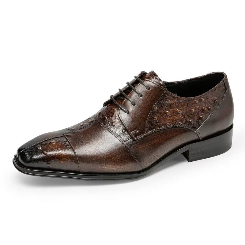 Miesten Juhlakengät Exotic Texture Formal Derbies -mekkokengät - Kahvi