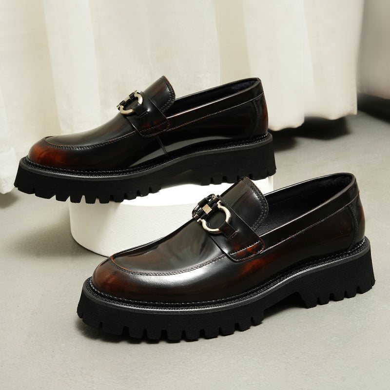 Miesten Juhlakengät Hazel Luxury Platform Slip-on Loafers - Burgundia