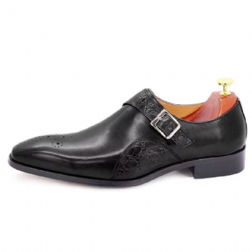 Miesten Juhlakengät Hienot Croc-kohokuvioidut Monkstraps-mekkokengät