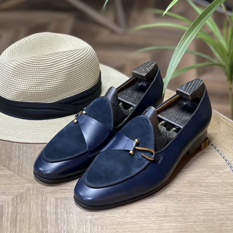 Miesten Juhlakengät Klassiset Brogue Slip-ons - Sininen