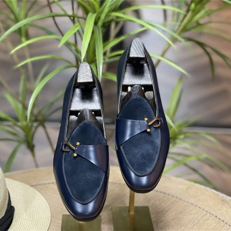 Miesten Juhlakengät Klassiset Brogue Slip-ons - Sininen