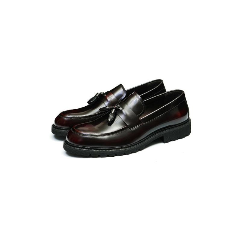 Miesten Juhlakengät Klassiset Slip-on-tassel-loaferit - Burgundy