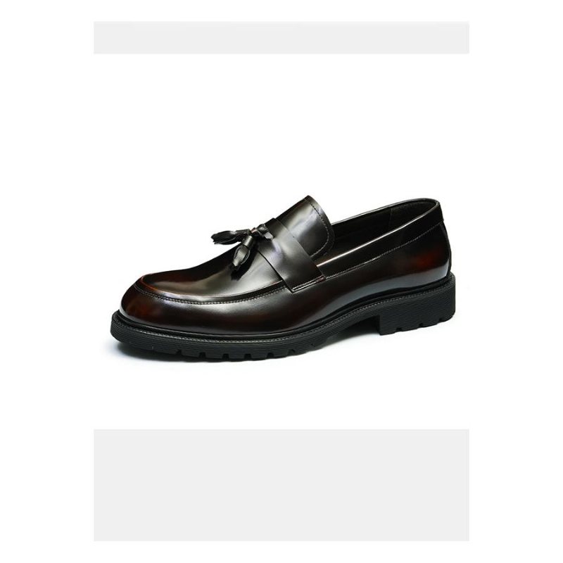 Miesten Juhlakengät Klassiset Slip-on-tassel-loaferit - Burgundy