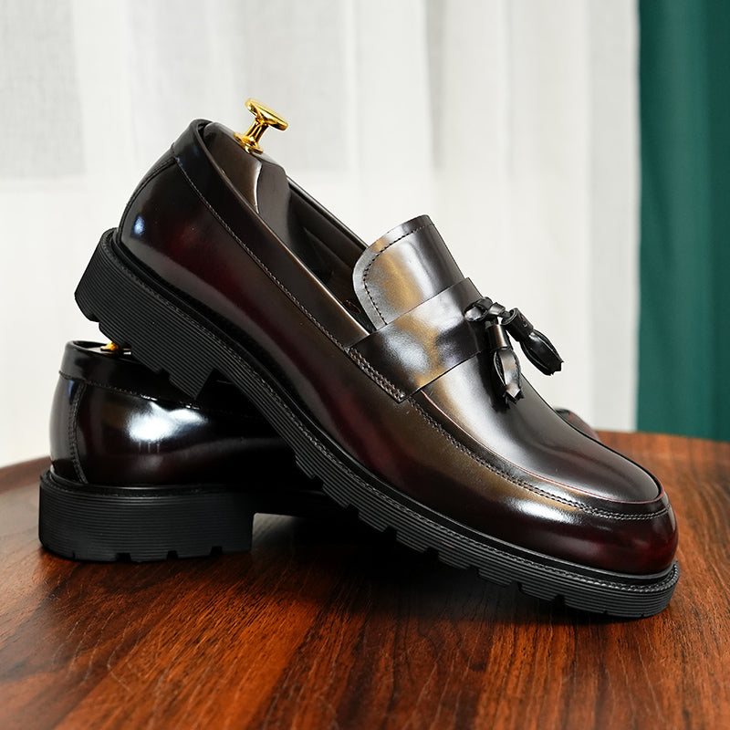 Miesten Juhlakengät Klassiset Slip-on-tassel-loaferit - Burgundy