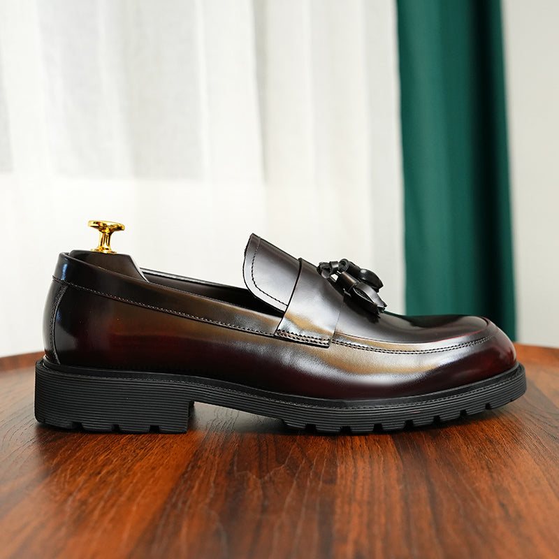 Miesten Juhlakengät Klassiset Slip-on-tassel-loaferit - Burgundy