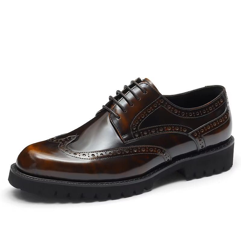 Miesten Juhlakengät Kohokuvioidut Elegance Brogue -mekkokengät - Kahvi