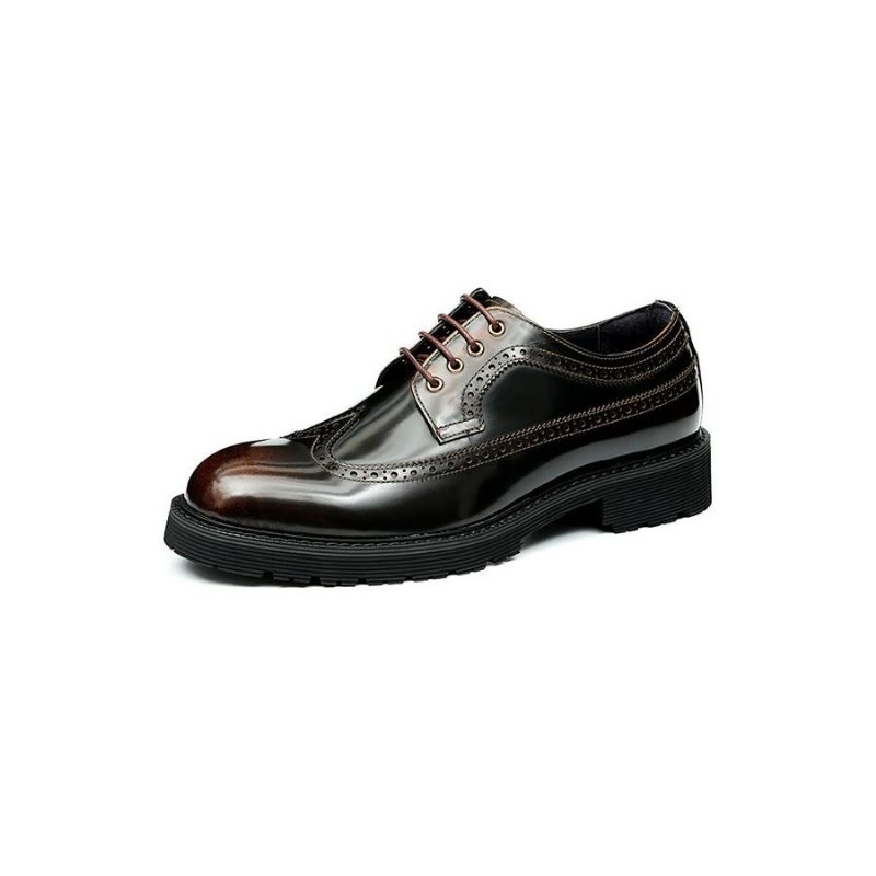 Miesten Juhlakengät Kohokuvioidut Elegance Round Toe Derby -mekkokengät - Burgundy