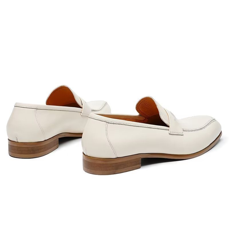 Miesten Juhlakengät Kohokuvioidut Elegance-slip-on-neliömäiset Mekkokengät - Valkoinen