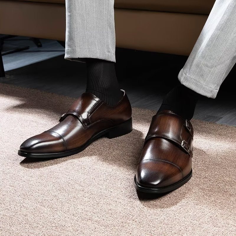 Miesten Juhlakengät Monkstrap-mekkokengät - Kahvi