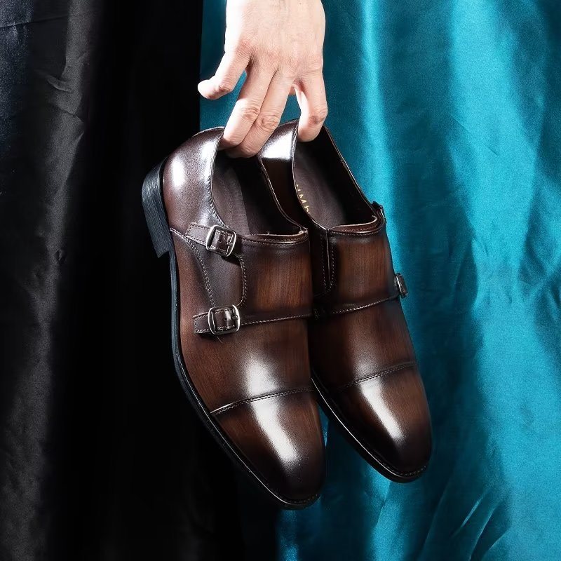 Miesten Juhlakengät Monkstrap-mekkokengät - Kahvi