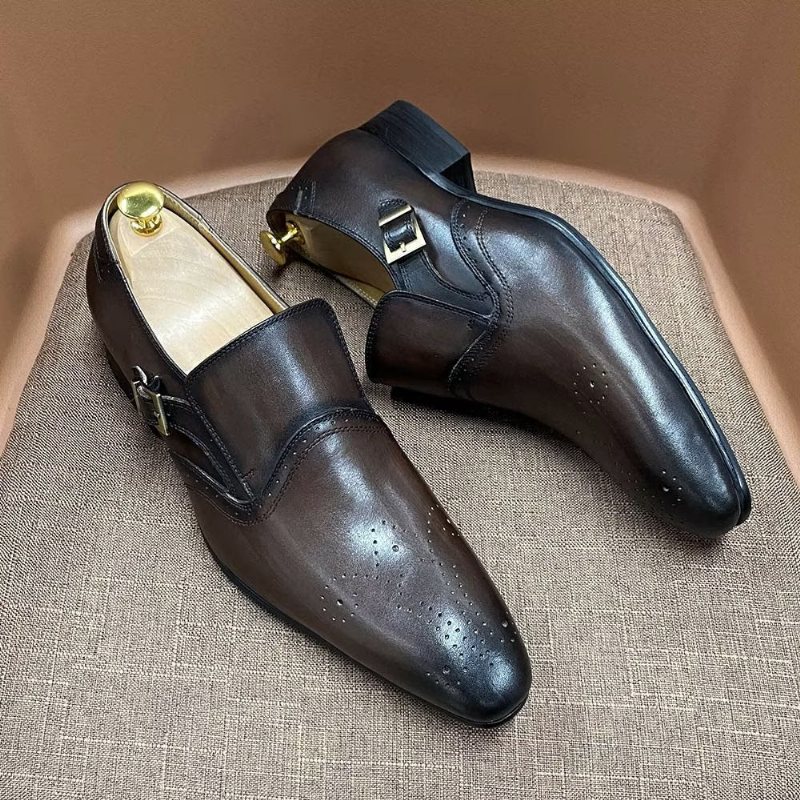 Miesten Juhlakengät Monkstrap-solkimekkokengät - Kahvi