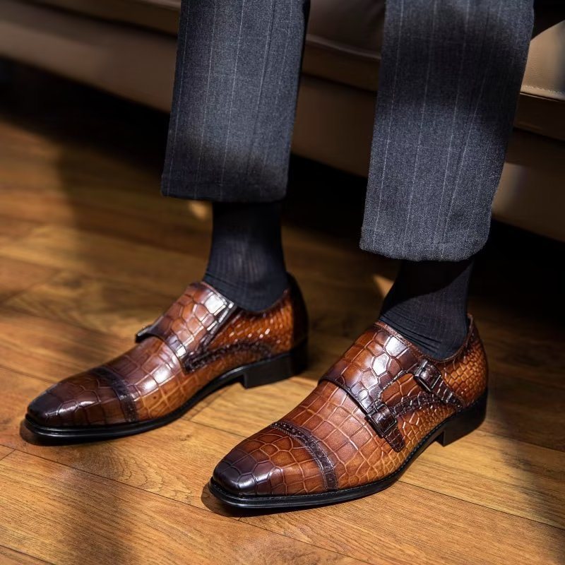 Miesten Juhlakengät Monkstraps-mekkokengät - Kahvi