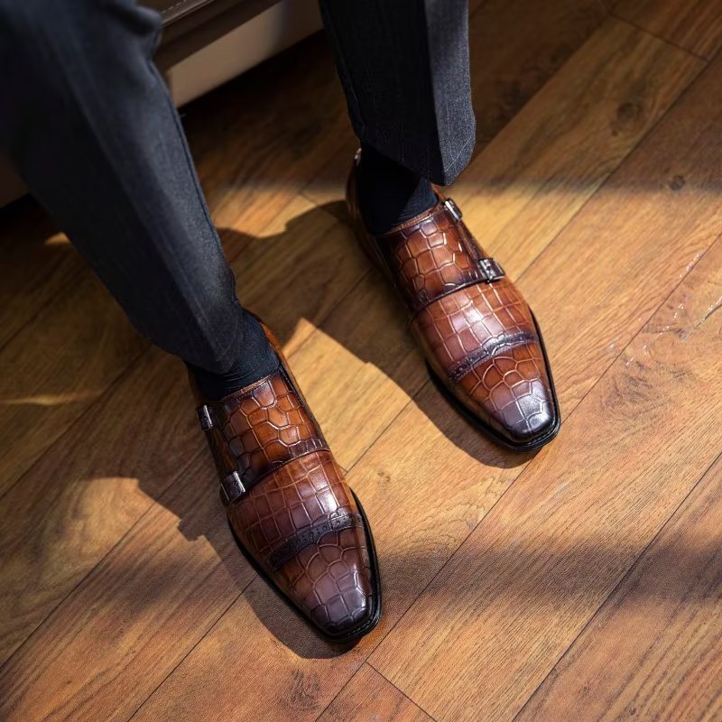 Miesten Juhlakengät Monkstraps-mekkokengät - Kahvi