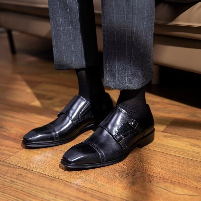 Miesten Juhlakengät Monkstraps-mekkokengät - Musta