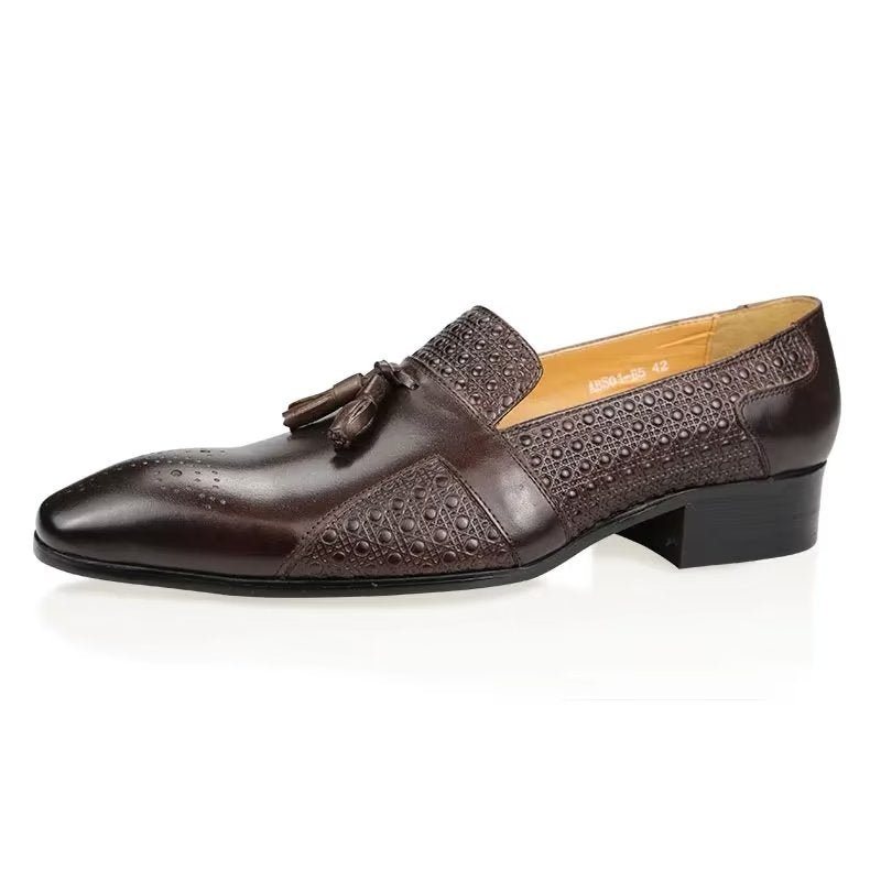 Miesten Juhlakengät Nahkaiset Brogue Oxford Wedding Loafers - Kahvi