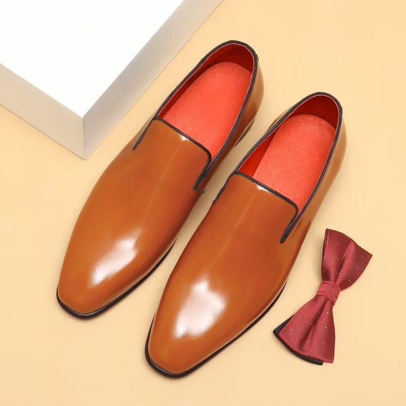 Miesten Juhlakengät Slip On Brogue Dress -kengät - Kahvi