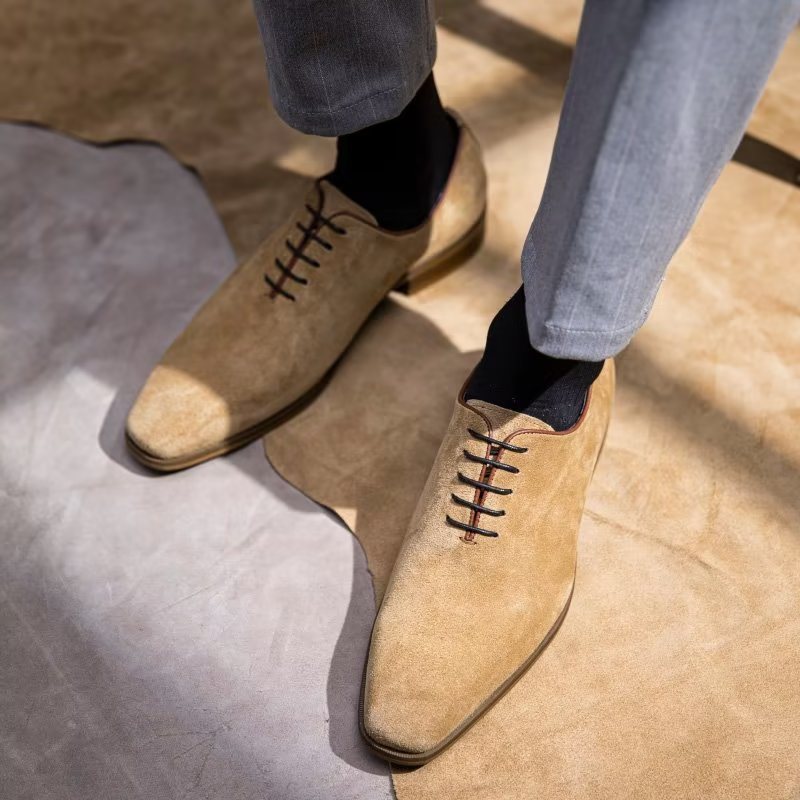 Miesten Juhlakengät Suede Elegance Oxford -mekkokengät - Beige