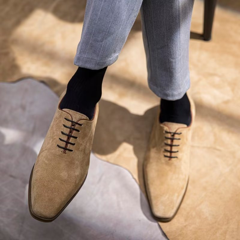 Miesten Juhlakengät Suede Elegance Oxford -mekkokengät - Beige