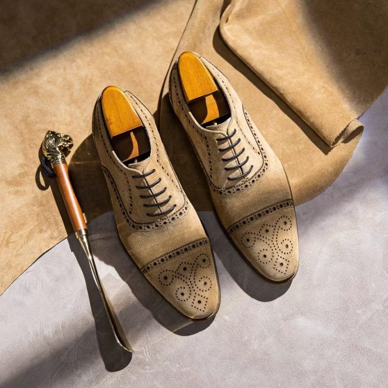 Miesten Juhlakengät Tyylikäs Tekstuurinauhamekko Brogues - Beige