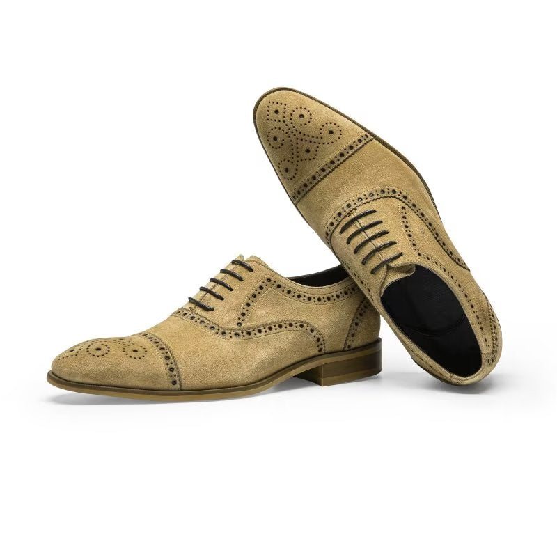 Miesten Juhlakengät Tyylikäs Tekstuurinauhamekko Brogues - Beige