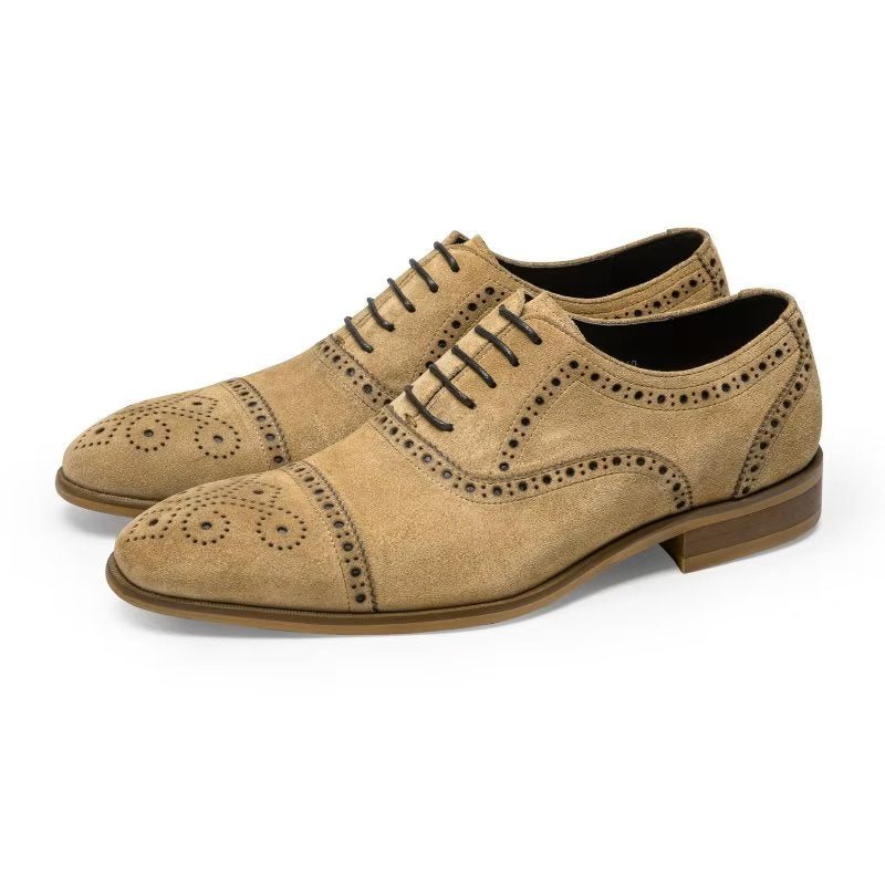 Miesten Juhlakengät Tyylikäs Tekstuurinauhamekko Brogues - Beige