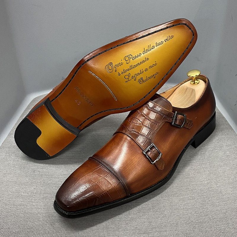 Miesten Juhlakengät Tyylikkäät Crocblend Monk Strap -mekkokengät - Kahvi