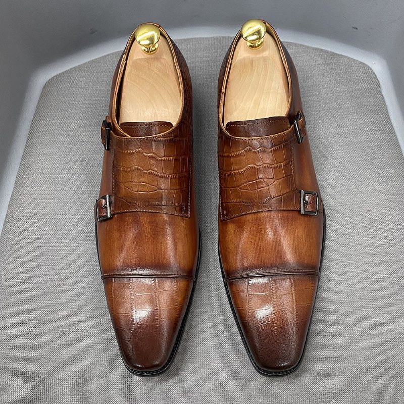 Miesten Juhlakengät Tyylikkäät Crocblend Monk Strap -mekkokengät - Kahvi