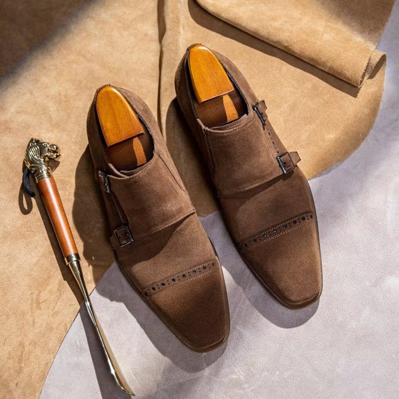 Miesten Juhlakengät Tyylikkäät Soljet Monkstraps-mekkokengät - Ruskea