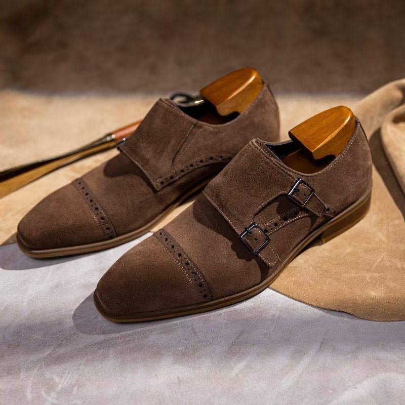 Miesten Juhlakengät Tyylikkäät Soljet Monkstraps-mekkokengät - Ruskea