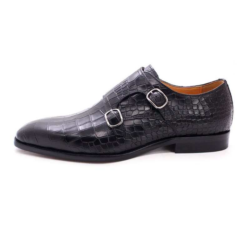 Miesten Juhlakengät Ylelliset Crocstride Square Toe Monk Strap -mekkokengät - Musta