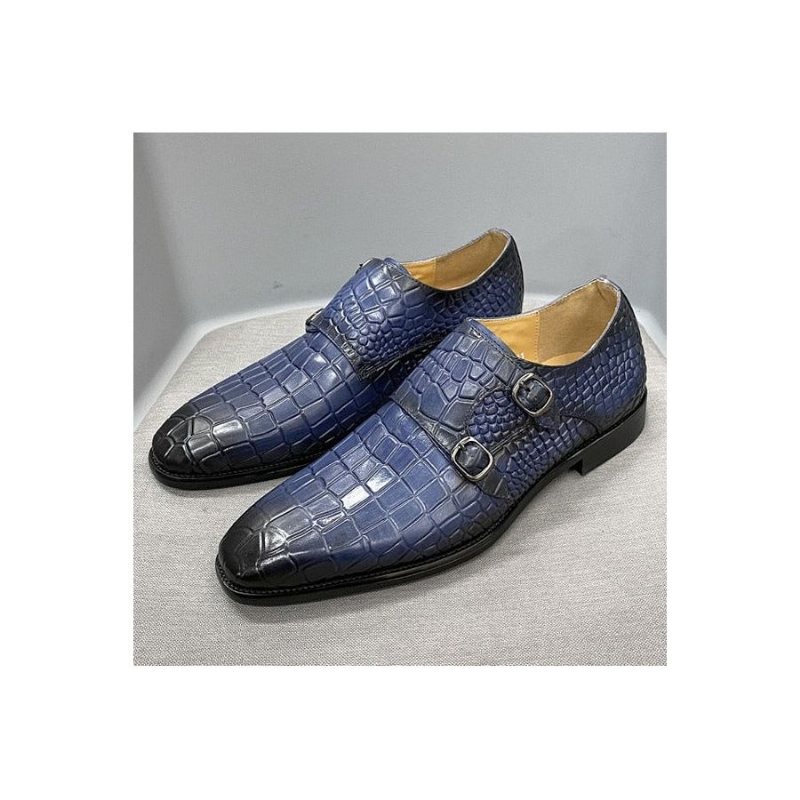 Miesten Juhlakengät Ylelliset Crocstride Square Toe Monk Strap -mekkokengät - Sininen