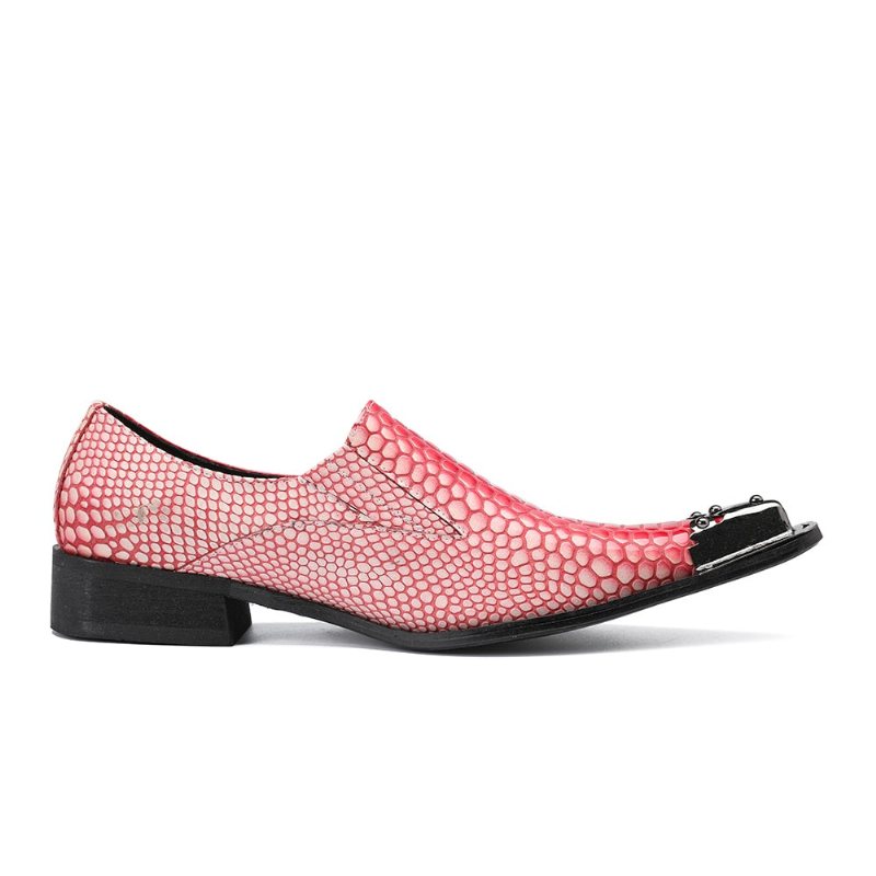 Miesten Juhlakengät Ylelliset Crocstripe Exotic Pattern Loafers - Punainen