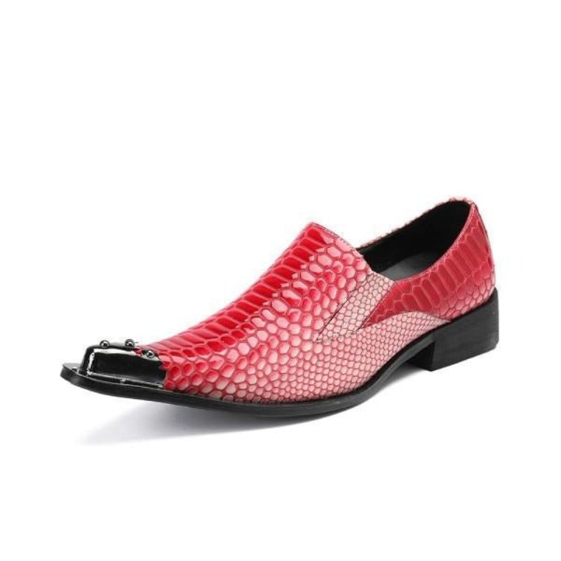 Miesten Juhlakengät Ylelliset Crocstripe Exotic Pattern Loafers - Punainen