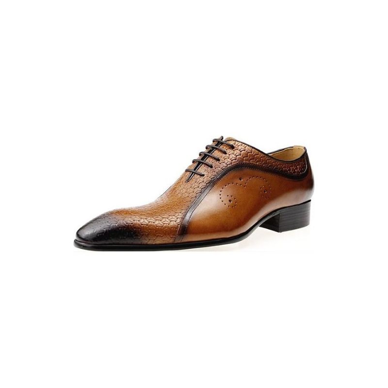 Miesten Juhlakengät Ylelliset Nahkaiset Brogue Wedding Oxfords - Ruskea