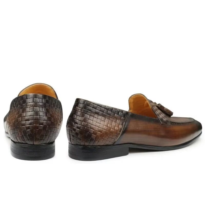 Miesten Loaferit Croc Pattern Chic Slip On Loafers - Kahvia