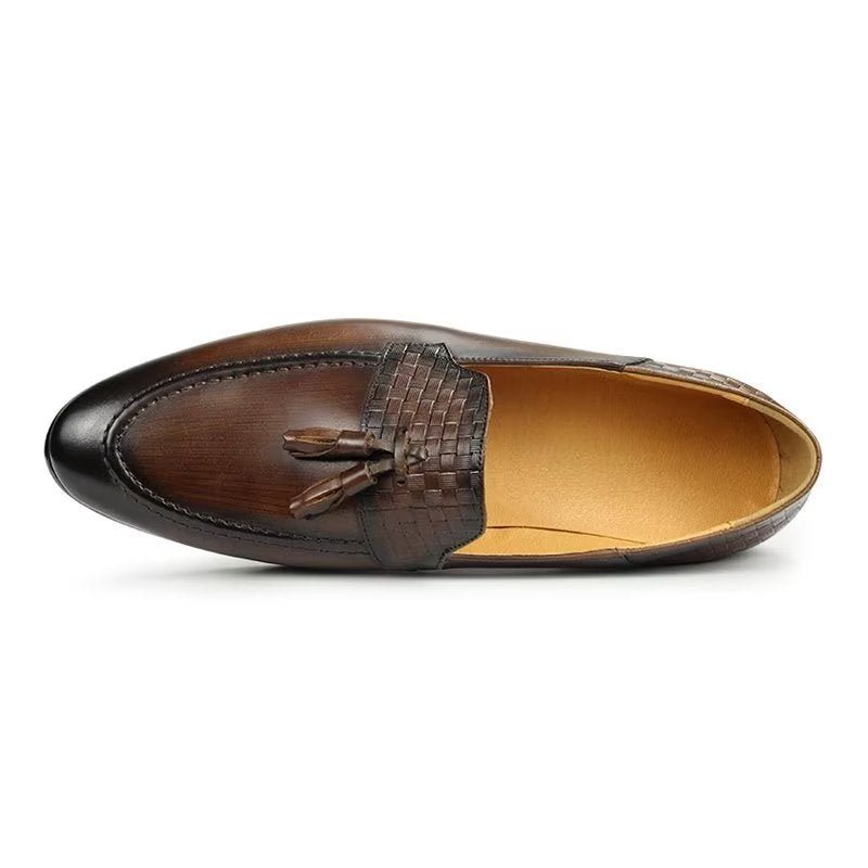 Miesten Loaferit Croc Pattern Chic Slip On Loafers - Kahvia